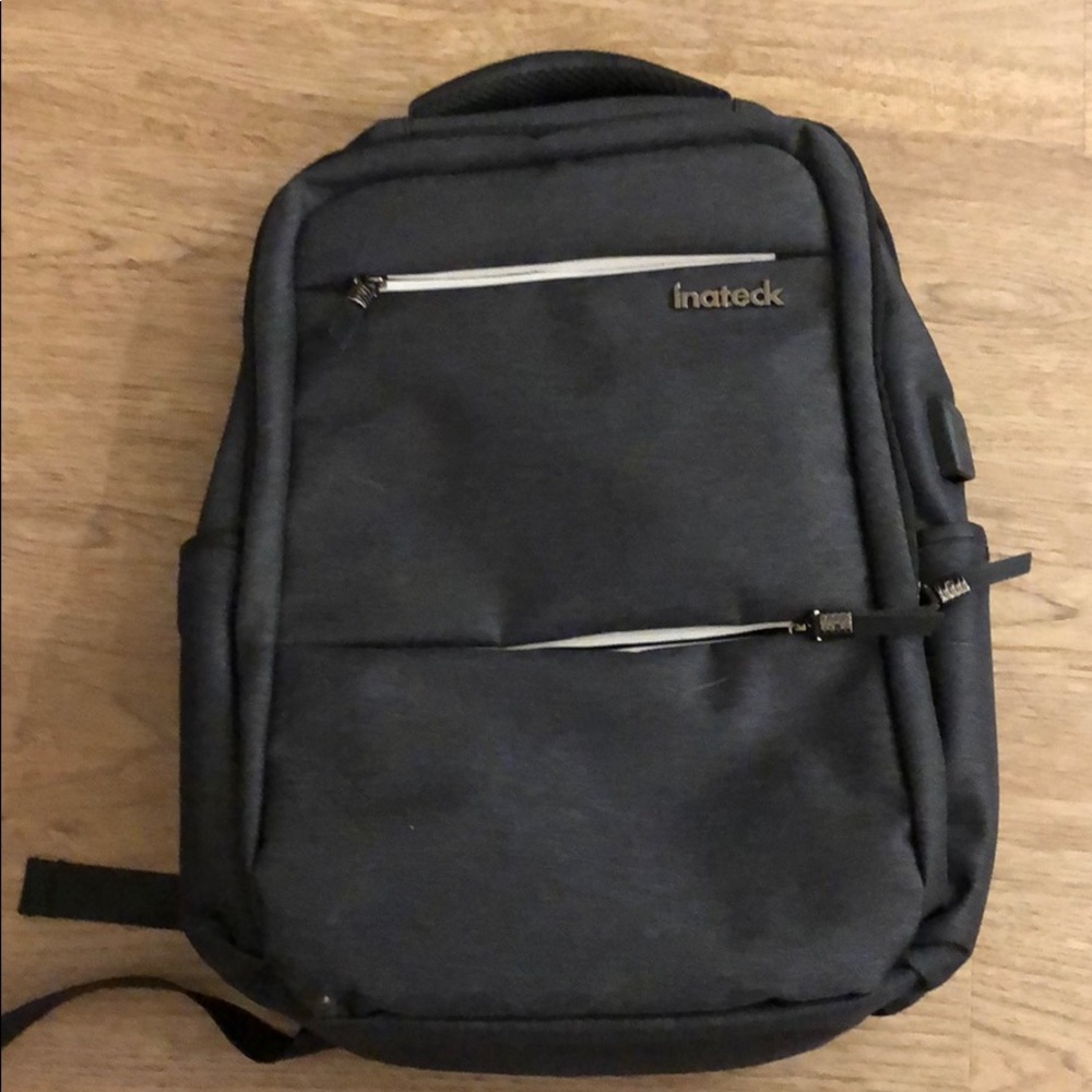 Sleek dark grey backpack